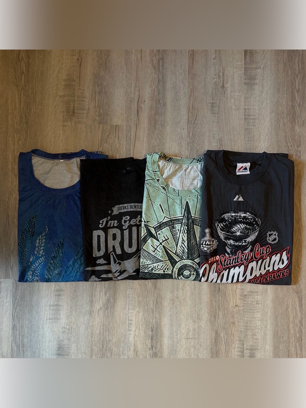 Majestic Black Stanley Cup Graphic Tee with Mixed Tees Row